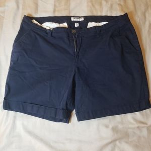 Plus, Navy Blue Cuffed Shorts